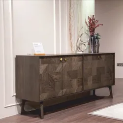Casa Padrino Luxus Sideboard mit 4 Türen Braun / Messing 210 cm - Luxus Möbel