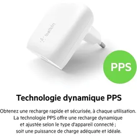 Belkin ladegerät, USB-C) BoostCharge USB-C-PD 3.0-PPS-Ladegerät 30W, Weiß