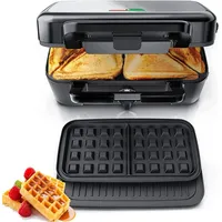 1200W Sandwichmaker 3 IN 1, 5-Gang-Temperaturregelung Waffeleisen Sandwichtoa...