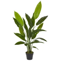 Homescapes - Künstliche Heliconia im Topf, Hummerschere Pflanze, 140cm
