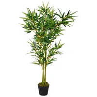 Spetebo Bambus Kunstpflanze im Blumentopf 115 cm - Deko