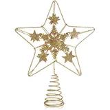 COM-FOUR Deko Stern 24,5 cm goldfarben