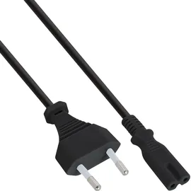 InLine Netzkabel, Netzstecker auf Euro 8 C7 Stecker, 5m