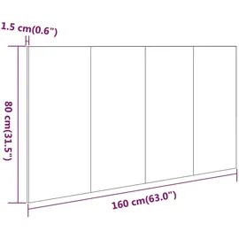 vidaXL Kopfteil Sonoma-Eiche 160x1,5x80 cm Holzwerkstoff