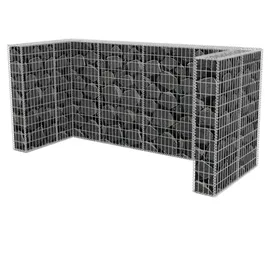 vidaXL Gabionen-Mülltonnenverkleidung für 3 Tonnen Stahl 250x100x120cm