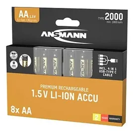 Ansmann 1312-0039 Mignon (AA)-Akku Lithium 1800 mAh 1.5 V 8 St.