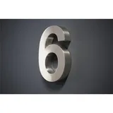 Lüllmann Hausnummer Premium Edelstahl in 3D Design Arial ALLE Zahlen H20cmxT3cm V2A TOP (Arial 20cmx3cm Nr.6)