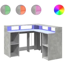 vidaXL Schreibtisch Gaming-Tisch Betongrau