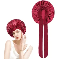 CYMYGS Verstellbare SchlafmüTze, Silk Bonnet Sleep Cap, Elastisches Band, Trockenhauben für Haare Und Herren, Satin Haarhaube, Motorhaube für Nacht & Alltag, Seidenhaube zum Schlafen