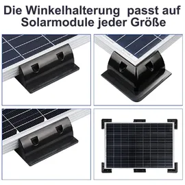 EnjoySolar enjoy solar ABS Montage Set Solarmodul Halterung 7 Teile in Schwarz mit Dachdurchführung, ideal für Wohnmobile Caraven Boot