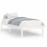 vidaXL Massivholzbett 90 x 200 cm Weiß