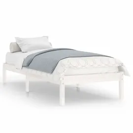 vidaXL Massivholzbett 90 x 200 cm Weiß