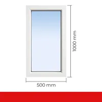 DRUTEX Iglo 5 Fenster 50x100 cm - Kunststoff, Weiß, 1-flügelig, 2-fach verglast