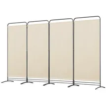 Angel Living Paravent Klappbar Raumteiler Freistehend Sichtschutzwand (4 St), Paravent 4 Teilig, 324(B) x 50(T) x 180(H)cm beige 324 cm x 180 cm x 50 cm