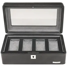 Windrose Uhrenkoffer Tempora für 4 Uhren 26,5 cm Schwarz