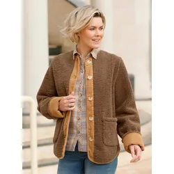 Trachtenjacke CASUAL LOOKS, Damen, Gr. 50, braun (braun, camel), 100% Polyester, Besatz:100% Baumwolle, gemustert, mehrfarbig, Langarm, Jacken