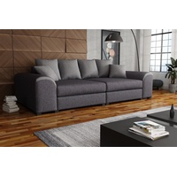 Fun Möbel Big-Sofa Big Sofa Couchgarnitur WELLS Megasofa in Stoff, inkl. Zierkissen grau