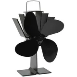vidaXL Kaminventilator mit 4 Blättern 11,5 x 21,5 cm schwarz