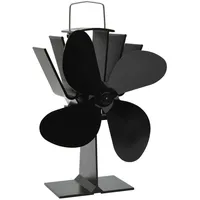 vidaXL Kaminventilator mit 4 Blättern 11,5 x 21,5 cm schwarz