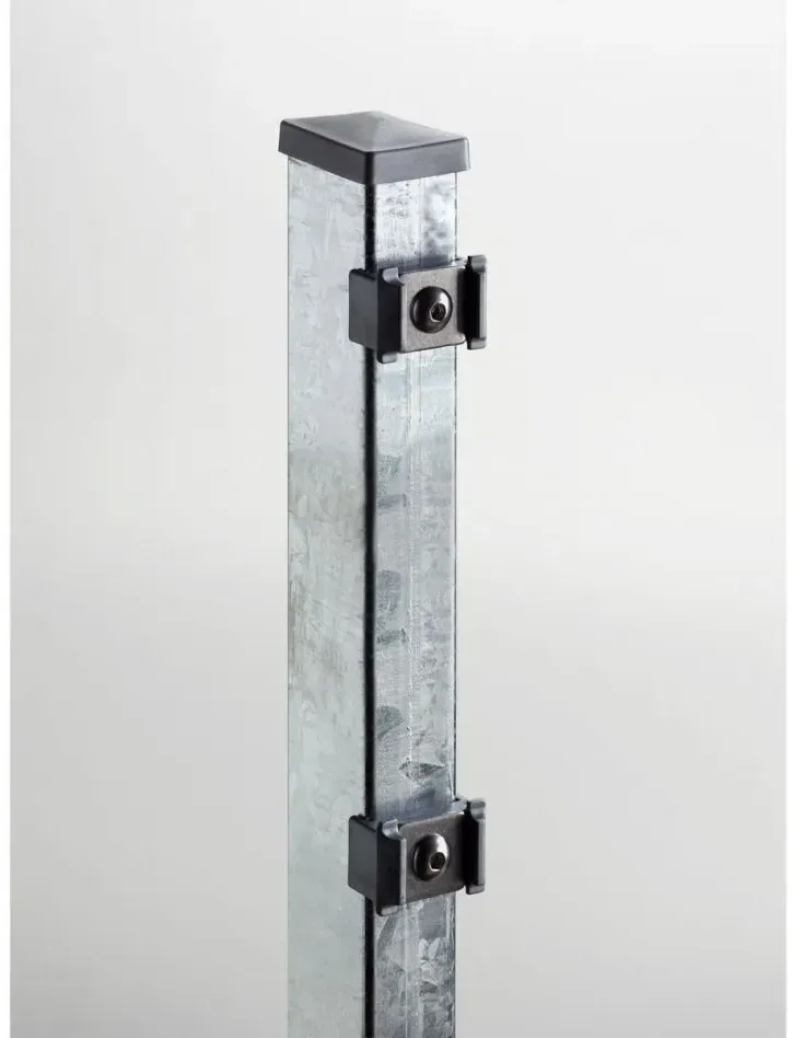 Pfosten Doppelstabmattenzaun mit Klemmplatten verzinkt zum Einbetonieren, 1030 mm