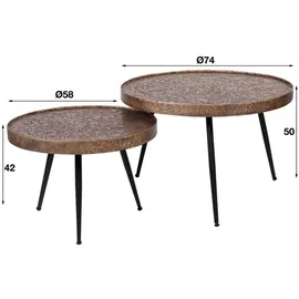 KAWOLA Arinos Braun Metall 74 x 50 cm