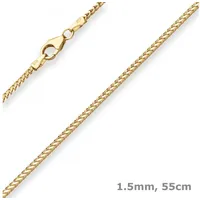 Schmuck Krone Goldkette 1,5mm Bingokette aus 333 Gelbgold 55cm, Gold 333 goldfarben