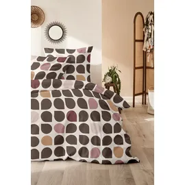 Primera Mako-Satin Tropfen Braun 135 x 200 cm + 80 x 80 cm