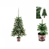 vidaXL Künstlicher Weihnachtsbaum mit LEDs & Kugeln 90 cm Grün