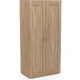 Idmarket - Schrank 2 Türen vito Buche Kleiderschrank 80 cm mit Regalen Aufbewahrung maxi Kapazität