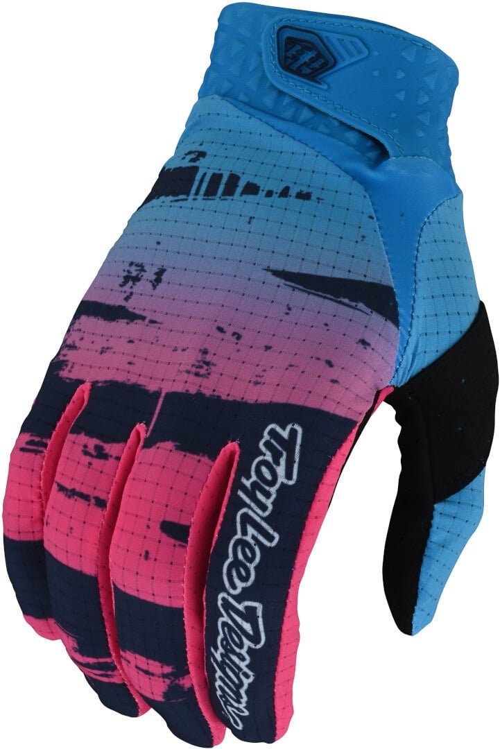 Troy Lee Designs One & Done Air Brushed Jugend Motocross Handschuhe, pink-blau, Größe XL