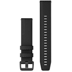  Schnellwechsel-Armbänder (20 mm) Schwarz mit Teilen aus schwarzem Edelstahl 