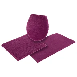 Badematte MY HOME "Vanessa" Gr. 12, lila (beere), H:10mm, Polyester, Badematten, Badteppich, weiche Haptik, unifarben