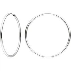 Paar Creolen JOBO, silber (silber 925), Ohrringe, Damen, Silber 925 (Sterlingsilber), 925 Silber 40 mm