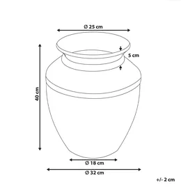 Beliani Dekovase PUCHONG Keramik 40 cm Kupfer