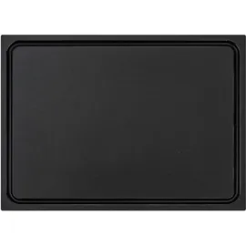 morleos Muvell Schneidebrett Kunststoff HDPE500 | Schwarz 60x40x2 cm | Schneidbrett | Gastro Profi BBQ & Bar Küchenbrett | 1 Seite mit Saftrinne |