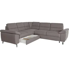 sit&more Ecksofa SIT & MORE "Sorano L-Form", grau (hellgrau), B:249cm H:88cm T:229cm, Sofas, Ecksofa, wahlweise mit Bett- und Relaxfunktion, inkl. Bettkasten
