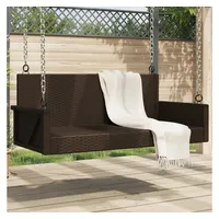 VidaXL Hängebank Braun 119x56x48 cm Poly Rattan