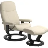 Stressless Stressless® Relaxsessel »Garda«, (Set, Relaxsessel mit Hocker), mit Hocker, mit Classic Base, Größe M, Gestell Schwarz