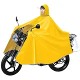 Regenponcho mit Kapuze, wasserdichter Fahrradregenmantel, winddichter Unisex-Regenumhang, für Fahrrad, E-Bike, Motorrad, Regenponcho-Überzug für Elektromobile (Farbe: Schwarz, Größe: 5XL) (Gelb L) - L