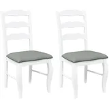 deluke Esszimmerstuhl RESZ Polyester Weiß-Grau 2er Set