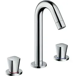 hansgrohe Logis 3-Loch Waschtisch Armatur 71133000 chrom, mit Zugstangen-Ablaufgarnitur
