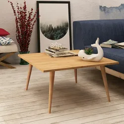 Skye Decor, Leyman- LeymanMDD, eichenfarbig, Couchtische, 42x80x80 cm, 100% Melaminbeschichtete Partikelplatte