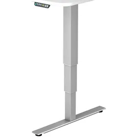 Hammerbacher XDSM2E elektrisch höhenverstellbarer Schreibtisch lichtgrau rechteckig, T-Fuß-Gestell silber 200,0 x 100,0 cm