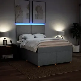 vidaXL Boxspringbett 140 x 200 cm Hellgrau