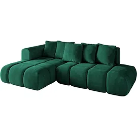 altdecor Ecksofa Ottomane Links CLOUD-L-v1 280x185x90 Dunkelgrün Velours