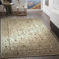 Kurzflorteppich TaraCarpet Rainbow Oriental moderner Orientteppich beige 200x290 cm