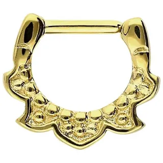 PIERCINGLINE Nasenpiercing Chirurgenstahl Clicker DESIGN Ohrpiercing Septum Nase (Clicker, 1-tlg), Ohrpiercing für Conch, Helix, Tragus, Daith, Lobe goldfarben
