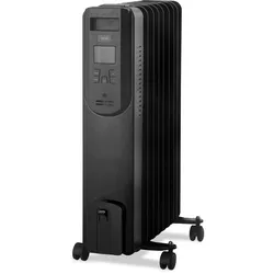 Trebs 99404 - Ölradiator -  Mobile digitale und elektrische Ölheizung mit Rollen - Schwarz