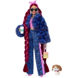Barbie Extra im blauben Leoparden-Trainingsanzug