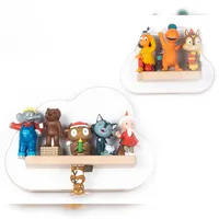 BOARTI Kinderregal Wolke hängend für Tonie Figuren platzsparendes Regal Maße: H. 16 x B. 22 x T. 5 cm Wandregal für Figuren Aufbewahrung mit Magneteinsätzen Aufbewahrungsregal Holz Wolken